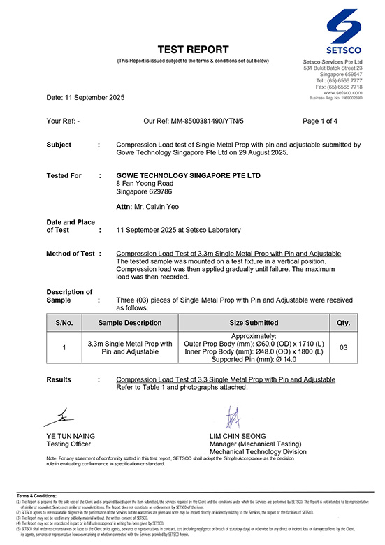 MM-8500381490 YTN 5 ( J3040)Gowe Technolgy Singapore (Compression Load test of Single Metal Prop withpin and adjustable_044012092025_page-0001